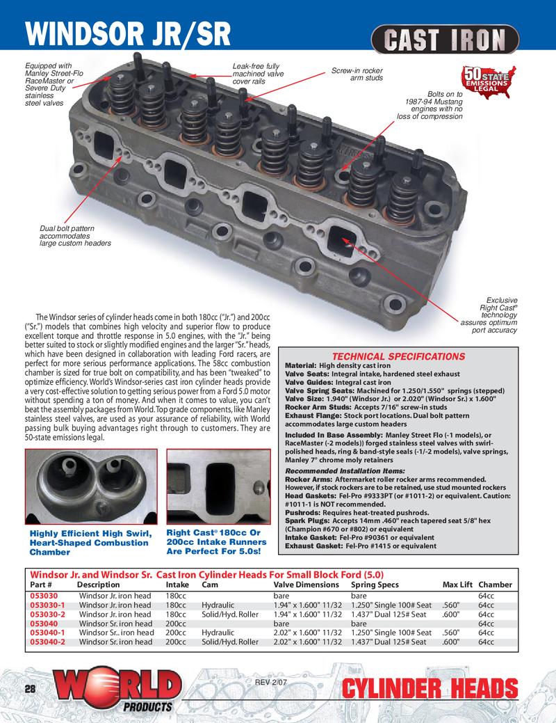 Small Block Ford Sr 2 9l V6 Man O War Cylinder Heads By World Products