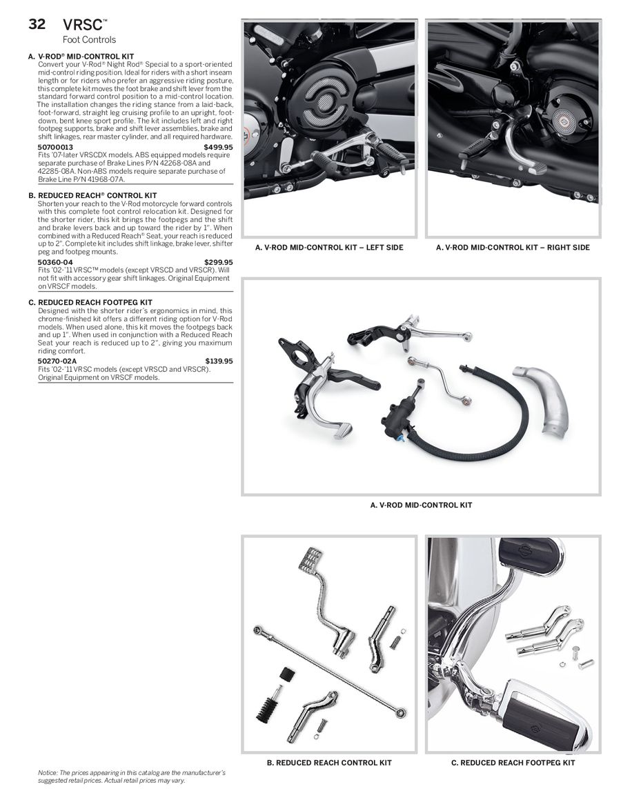 v rod foot controls