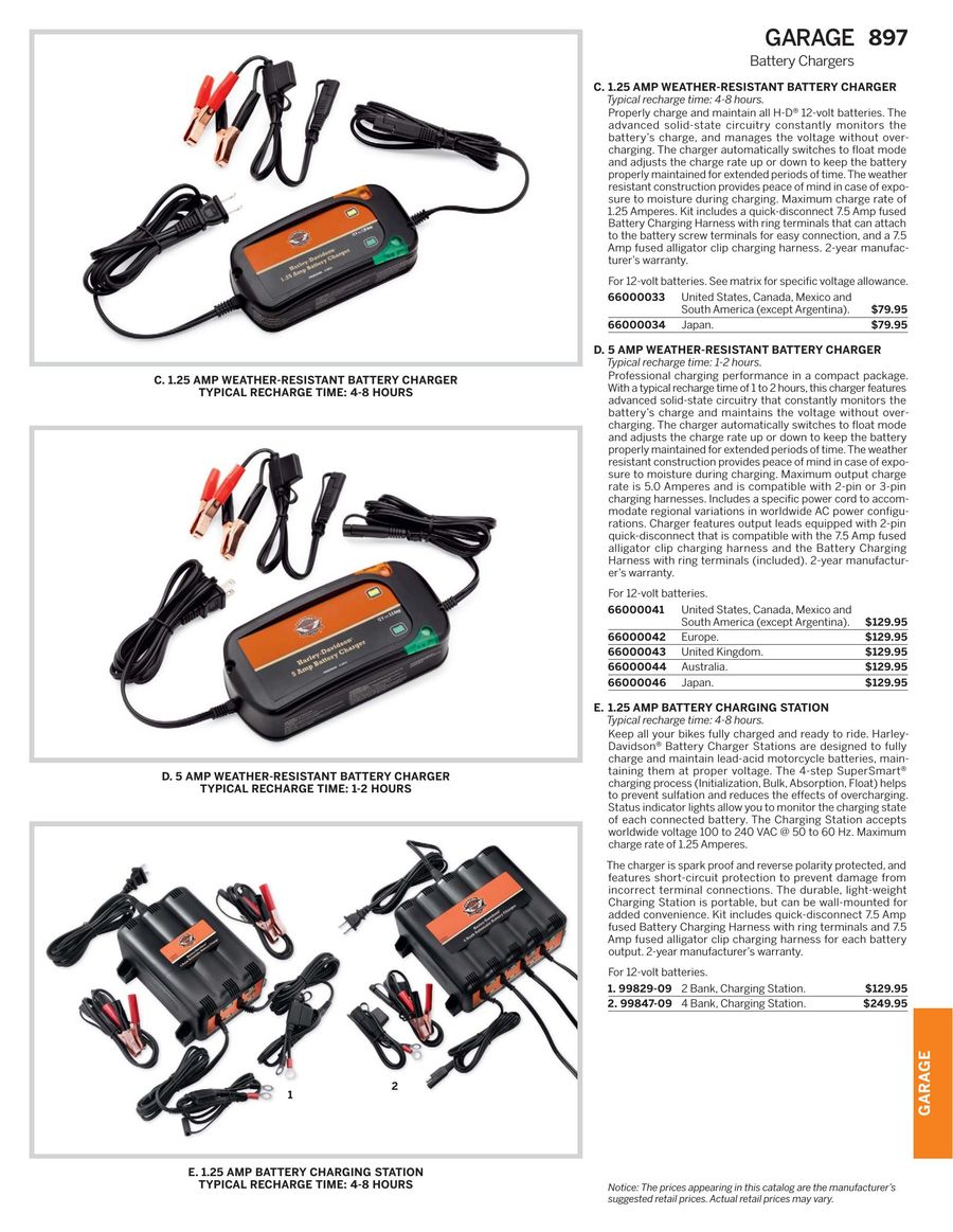 harley davidson 5 amp battery charger