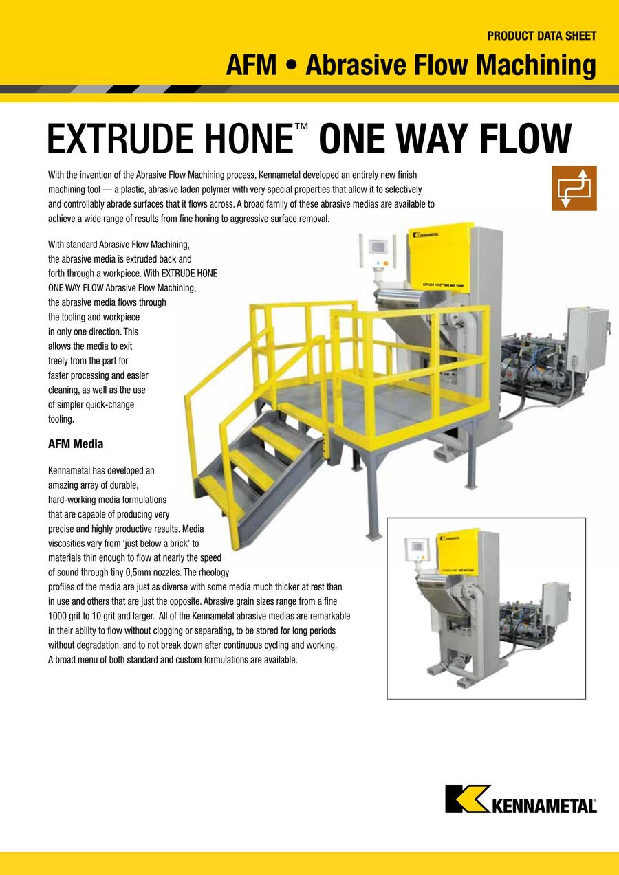 One Way Flow Data Sheet 2015 By Kennametal